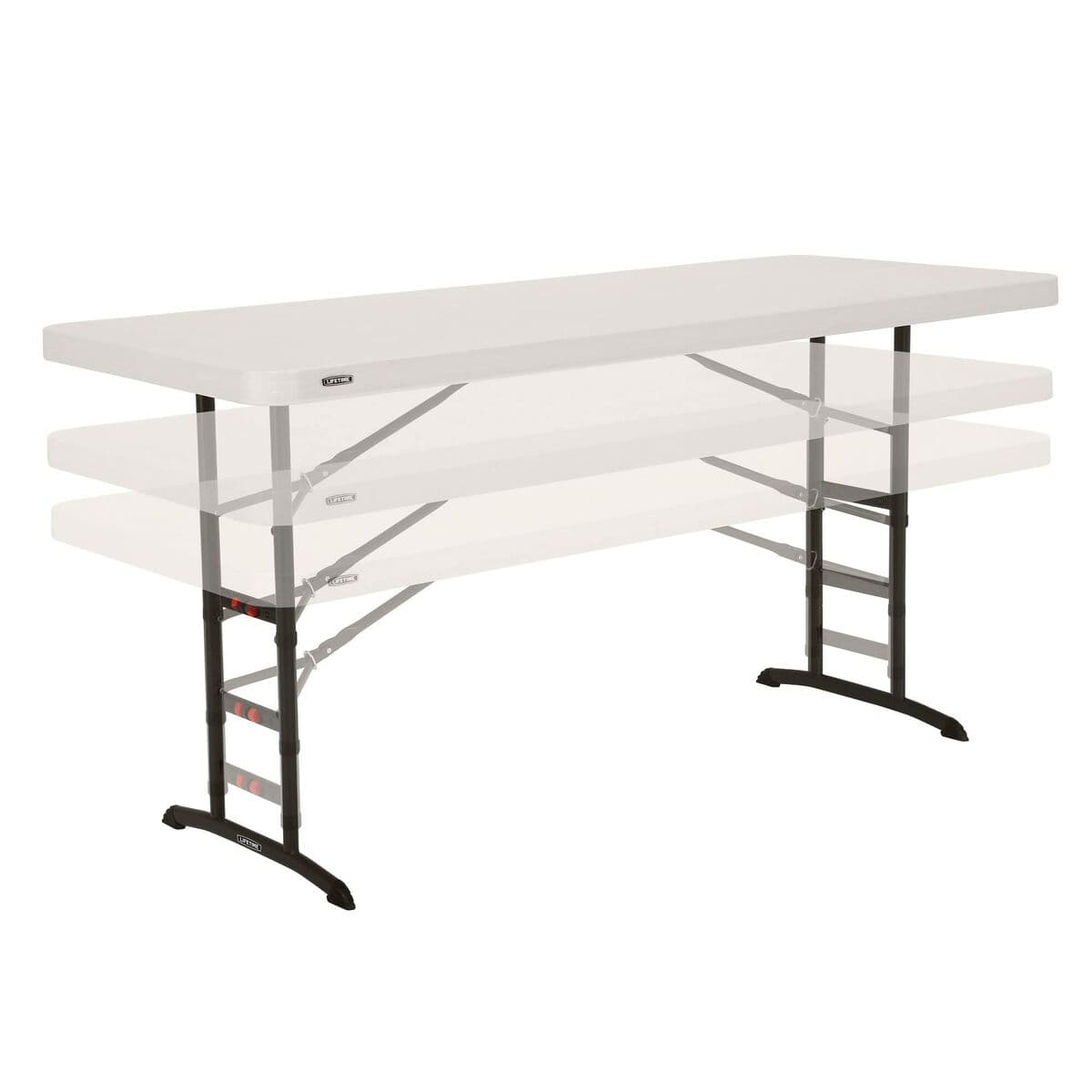 Table Klapptisch Lifetime Weiß Stahl rechteckig (Restauriert C) - Thumbnail 7
