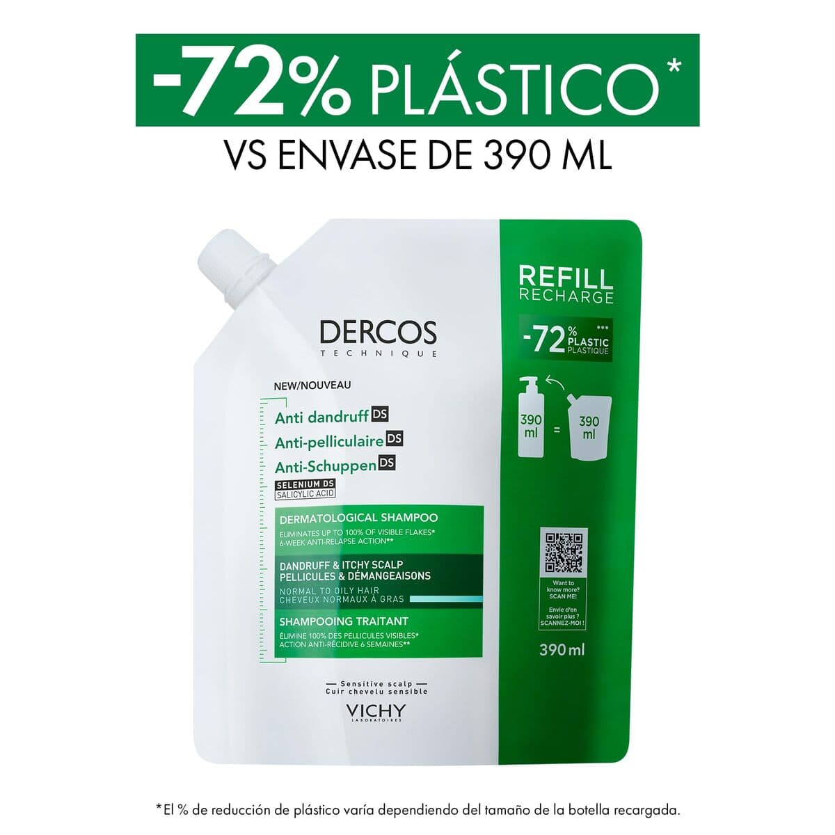Shampoo Vichy DERCOS 390 ml - Thumbnail 5