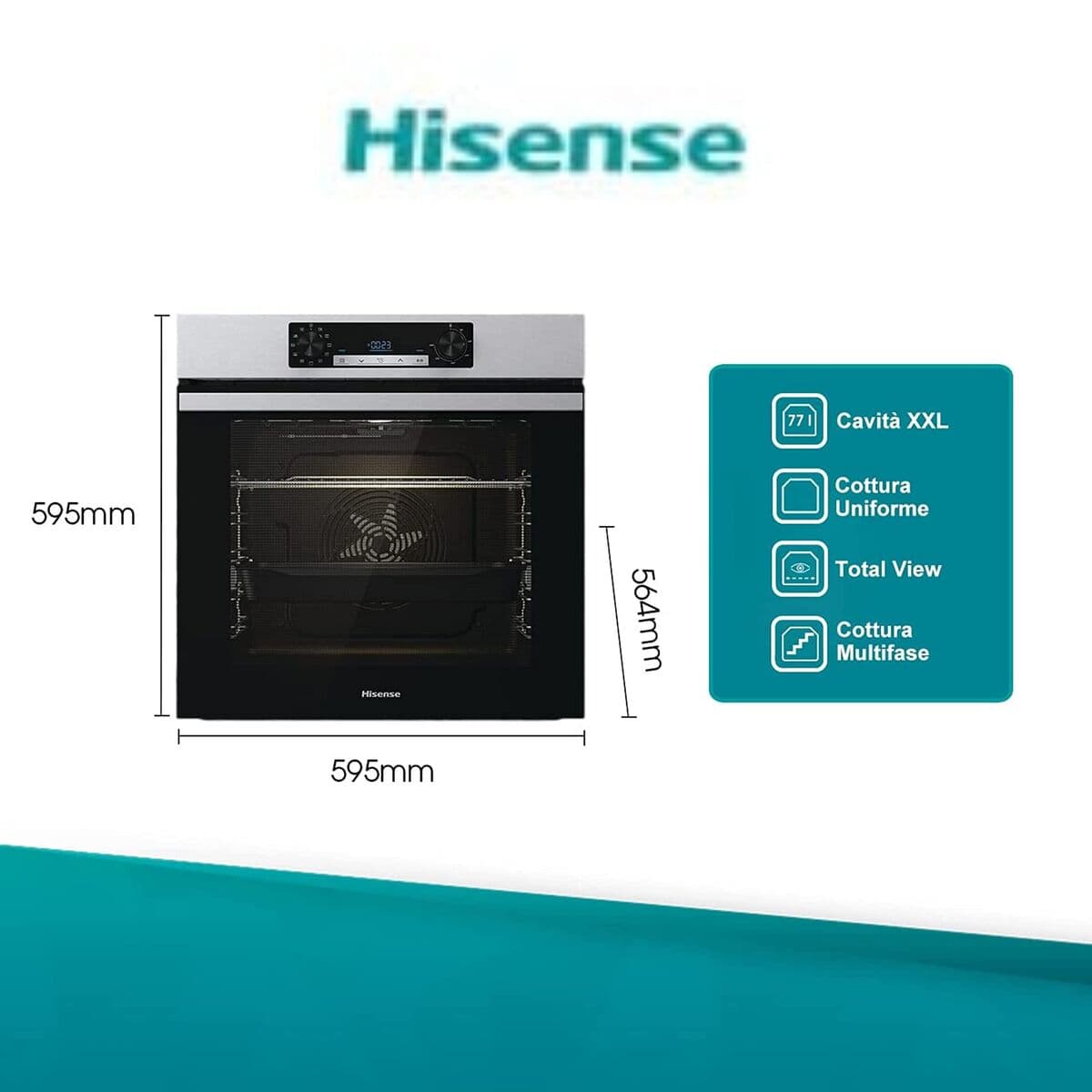 Herd Hisense BI62216AX MF 77 L 3500 W (Restauriert B) - Thumbnail 2