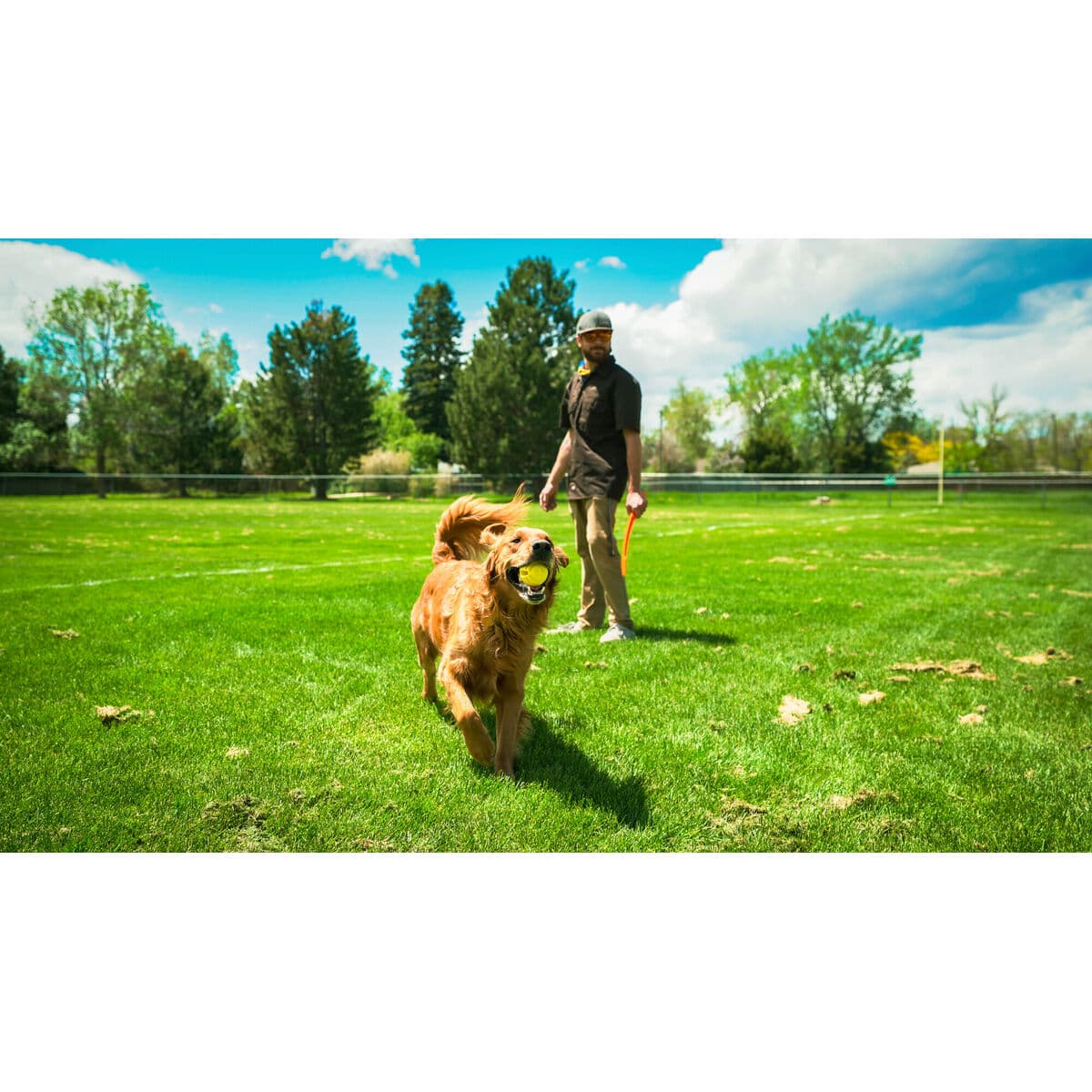 Ballwurfmaschine für Hunde Hunter Gelb Orange Gummi Bold - Thumbnail 5