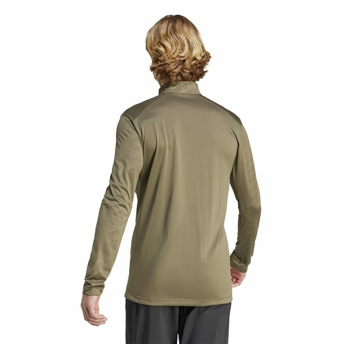 Herren Sweater ohne Kapuze Adidas Mt Half Zi Ls Braun - Thumbnail 3