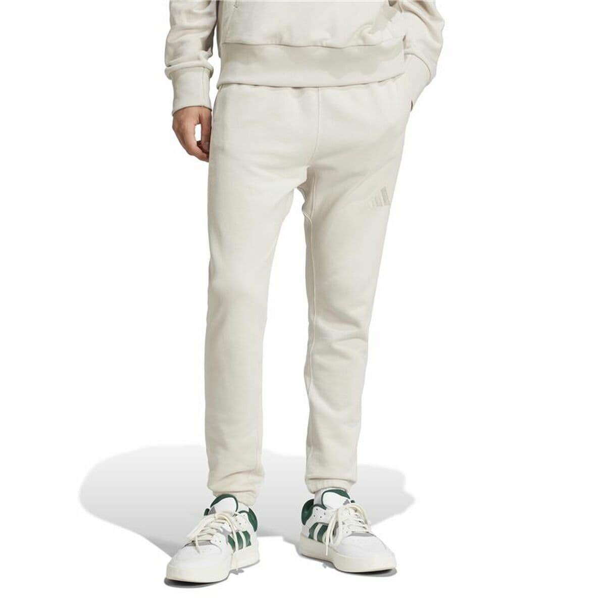 Lange Sporthose Adidas All Szn French Terry Regular Tapered Weiß Beige Herren - Thumbnail 2