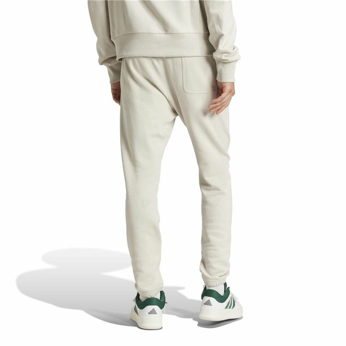 Lange Sporthose Adidas All Szn French Terry Regular Tapered Weiß Beige Herren - Thumbnail 3