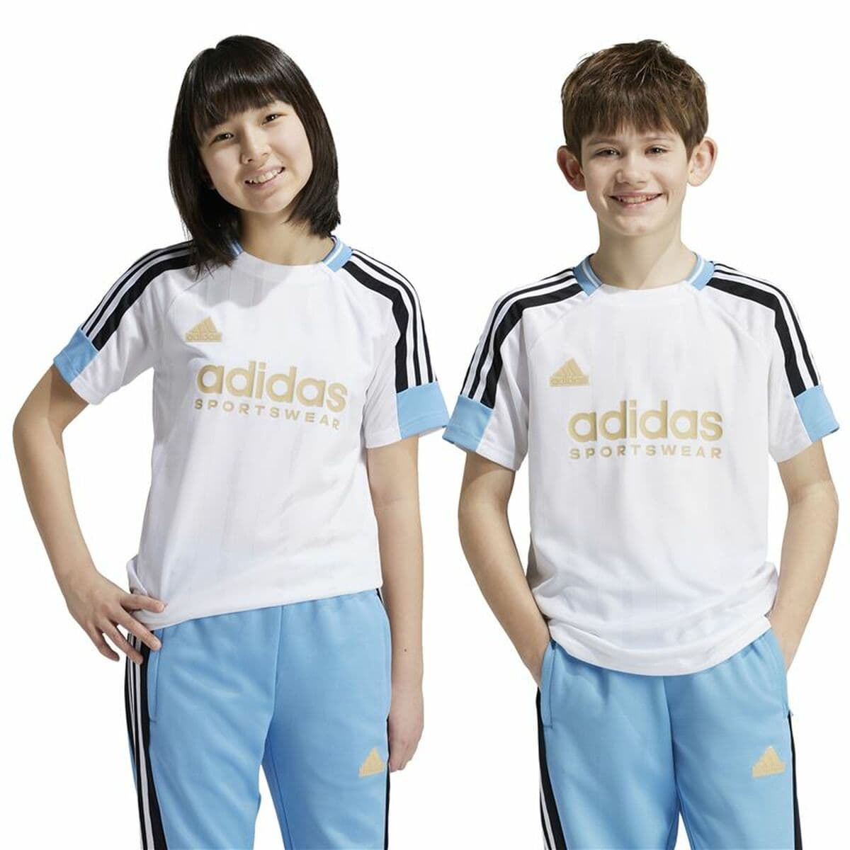 Kurzarm-T-Shirt für Kinder Adidas Nations Weiß - Thumbnail 3