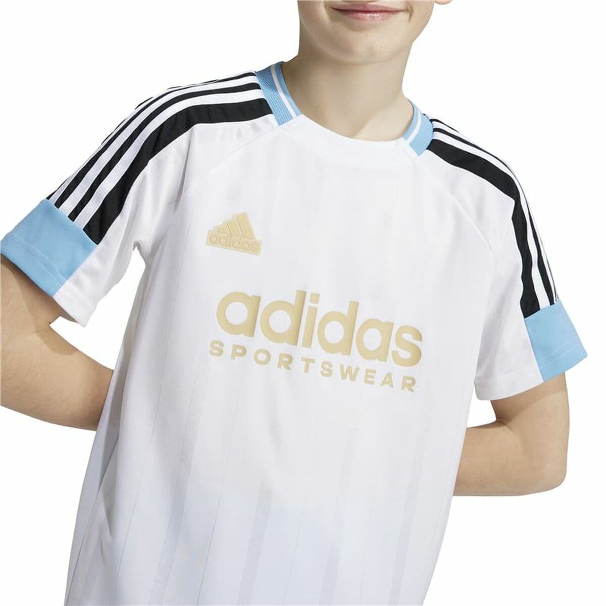 Kurzarm-T-Shirt für Kinder Adidas Nations Weiß - Thumbnail 5