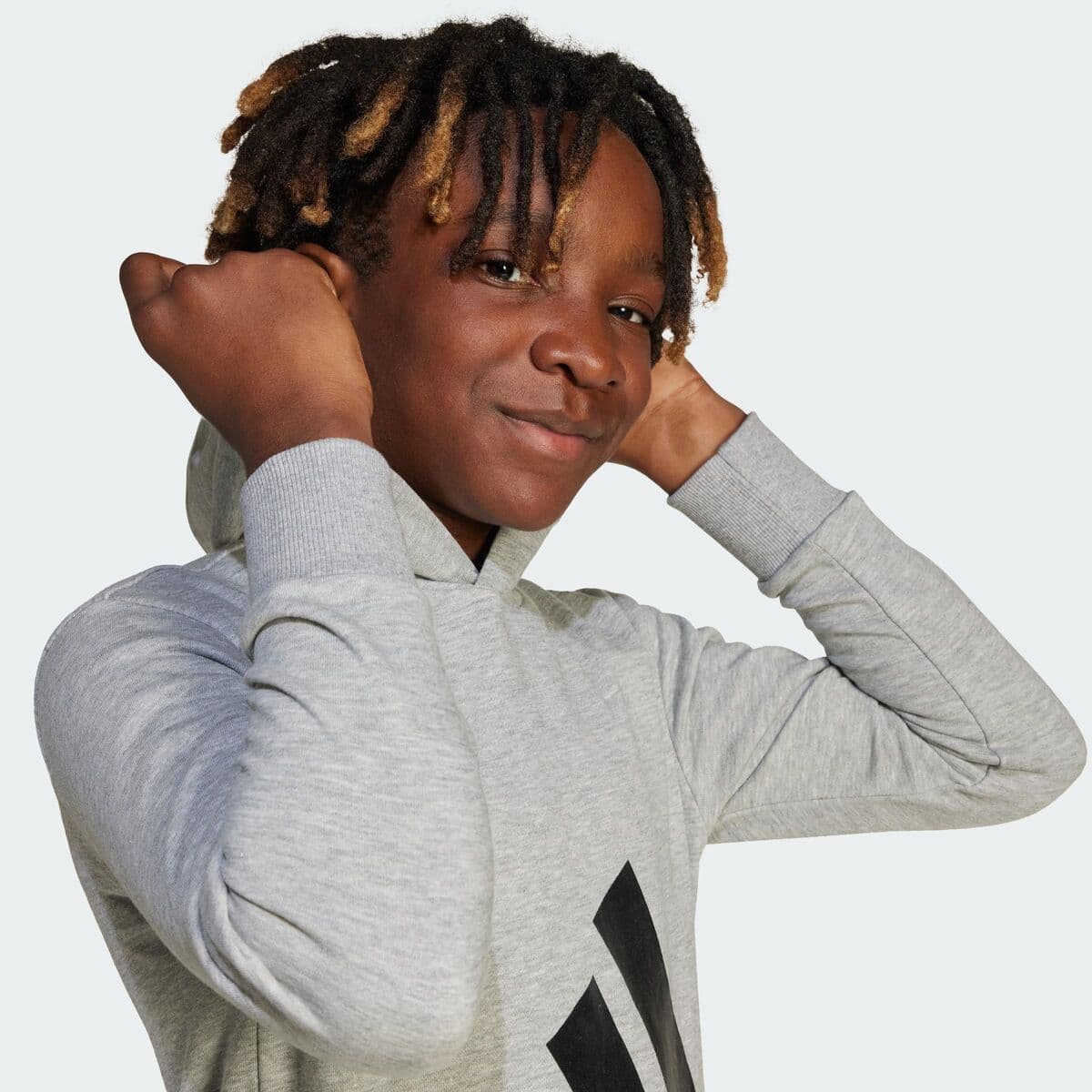 Sweatshirt mit Kapuze für Mädchen Adidas Big Logo French Terry Hd Hellgrau - Thumbnail 8