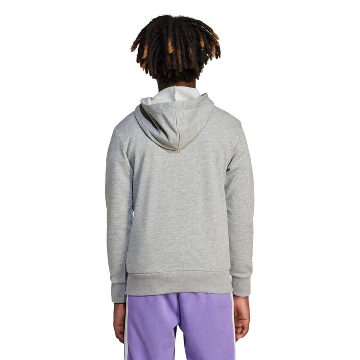 Sweatshirt mit Kapuze für Mädchen Adidas Big Logo French Terry Hd Hellgrau - Thumbnail 4