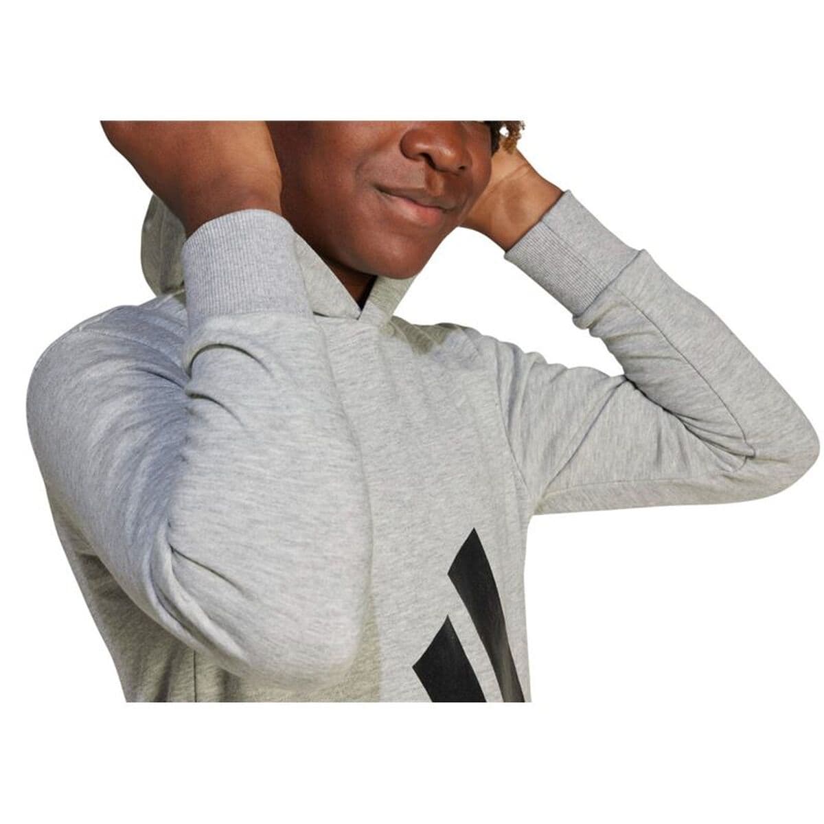 Sweatshirt mit Kapuze für Mädchen Adidas Big Logo French Terry Hd Hellgrau - Thumbnail 6