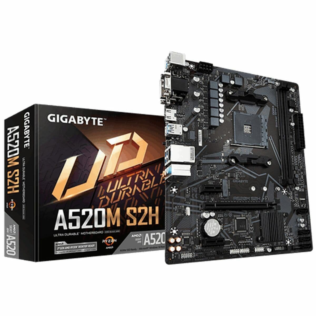 Motherboard Gigabyte A520M S2H AMD AM4 AMD A520 AMD - Thumbnail 2