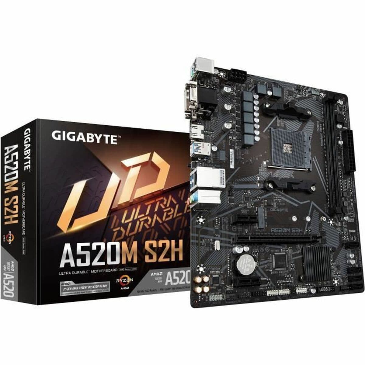 Motherboard Gigabyte A520M S2H AMD AM4 AMD A520 AMD - Thumbnail 3