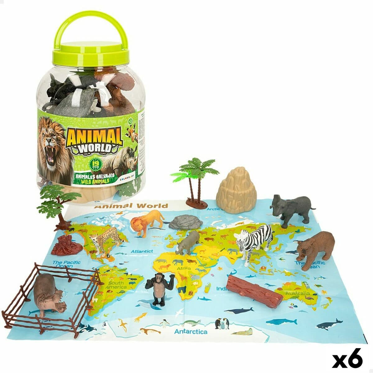 Tierfiguren Colorbaby 19 Stücke Dschungel Kunststoff 14 x 6 x 5 cm (6 Stück) — Bild 1