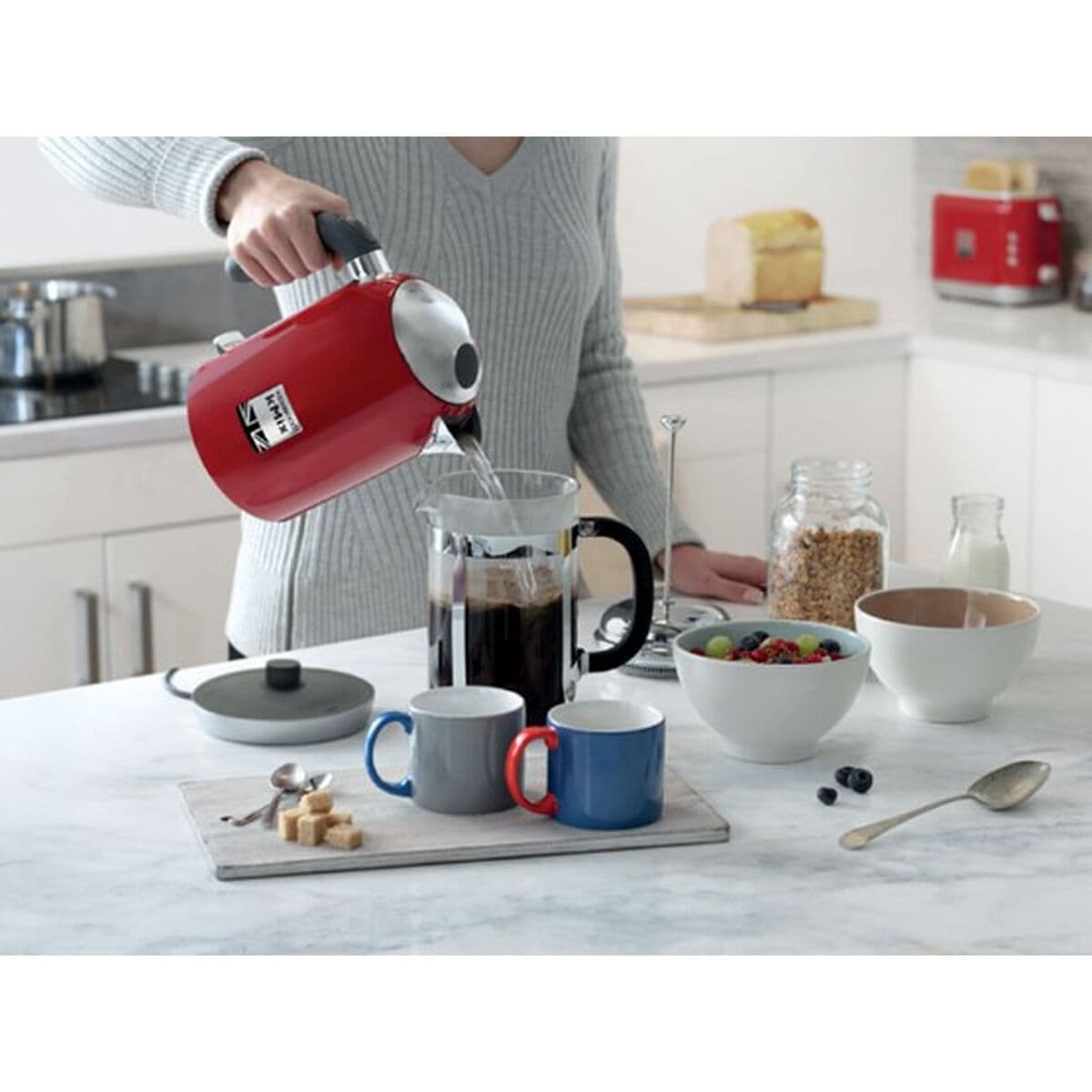 Wasserkocher Kenwood ZJX650RD Rot Metall Edelstahl 2200 W 1 L - Thumbnail 3