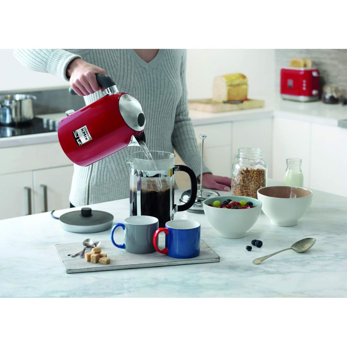 Wasserkocher Kenwood ZJX650RD Rot Metall Edelstahl 2200 W 1 L - Thumbnail 8