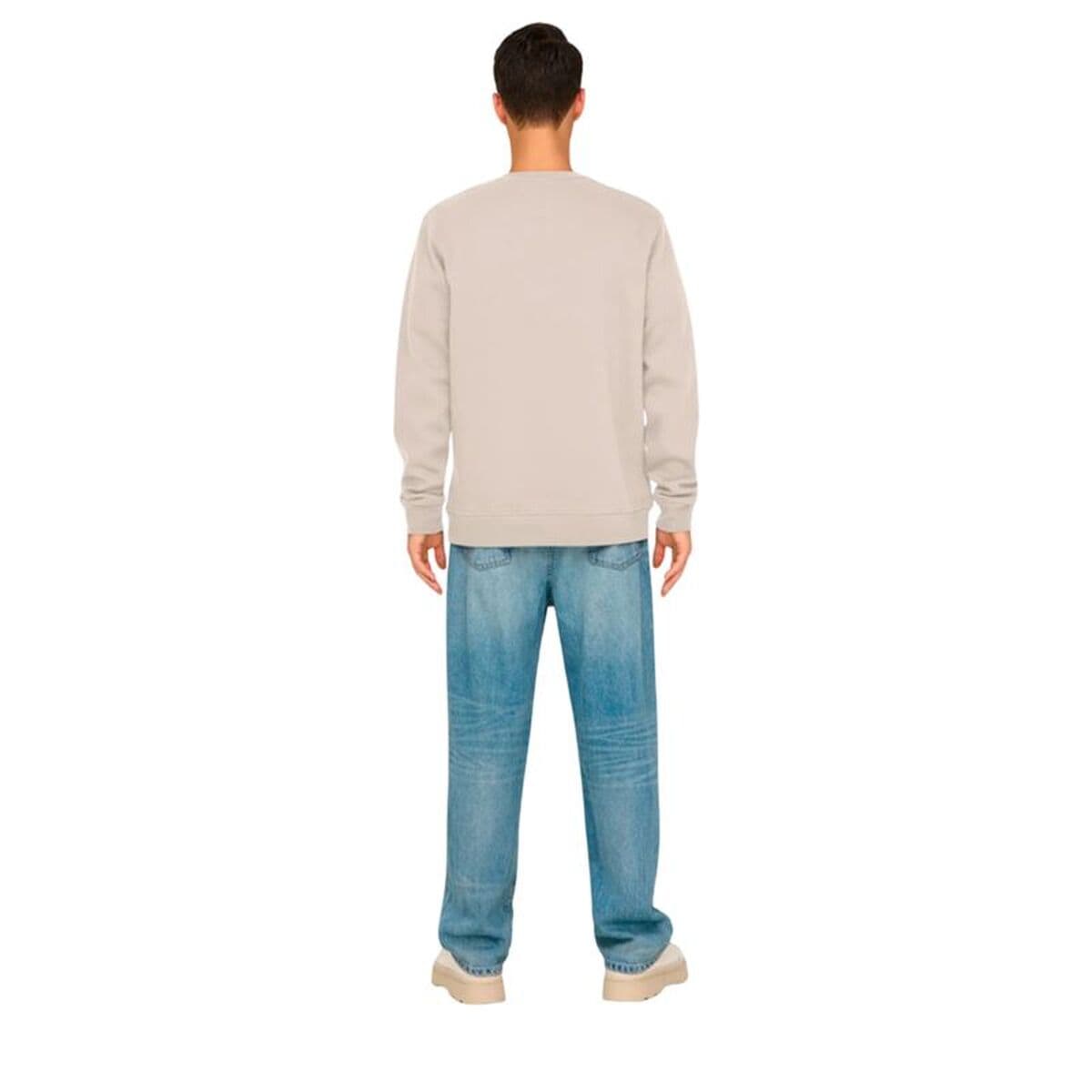 Herren Sweater ohne Kapuze Only & Sons Onsdawson Reg Crew Vd Weiß - Thumbnail 4