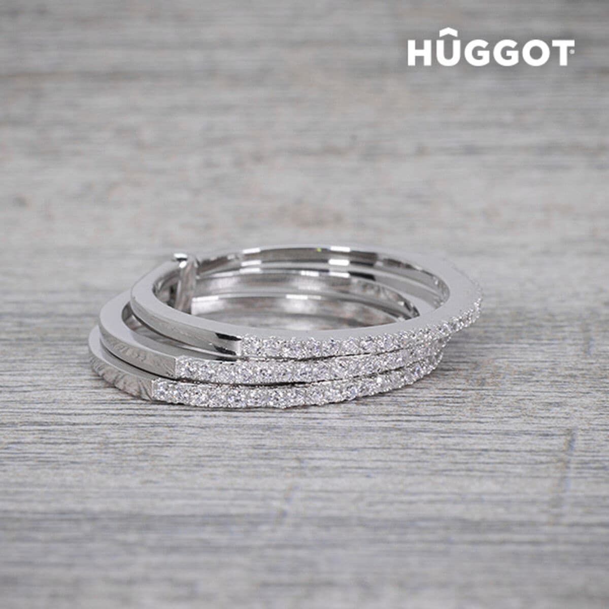 Ring 925 Sterlingsilber mit Zirkoniasteinen Three Hûggot - Thumbnail 3