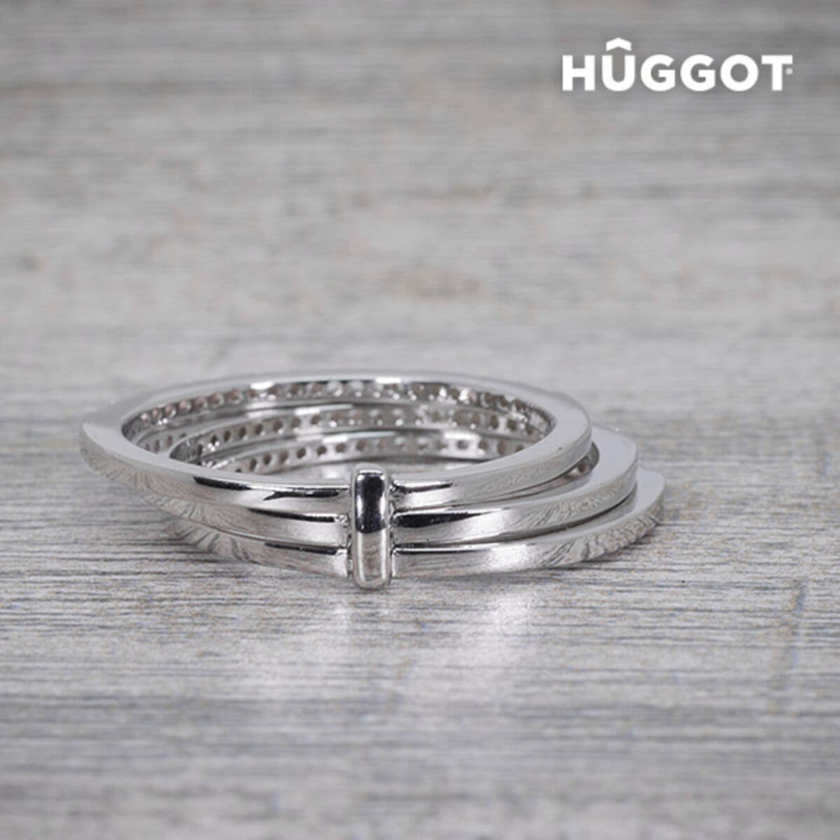 Ring 925 Sterlingsilber mit Zirkoniasteinen Three Hûggot - Thumbnail 4