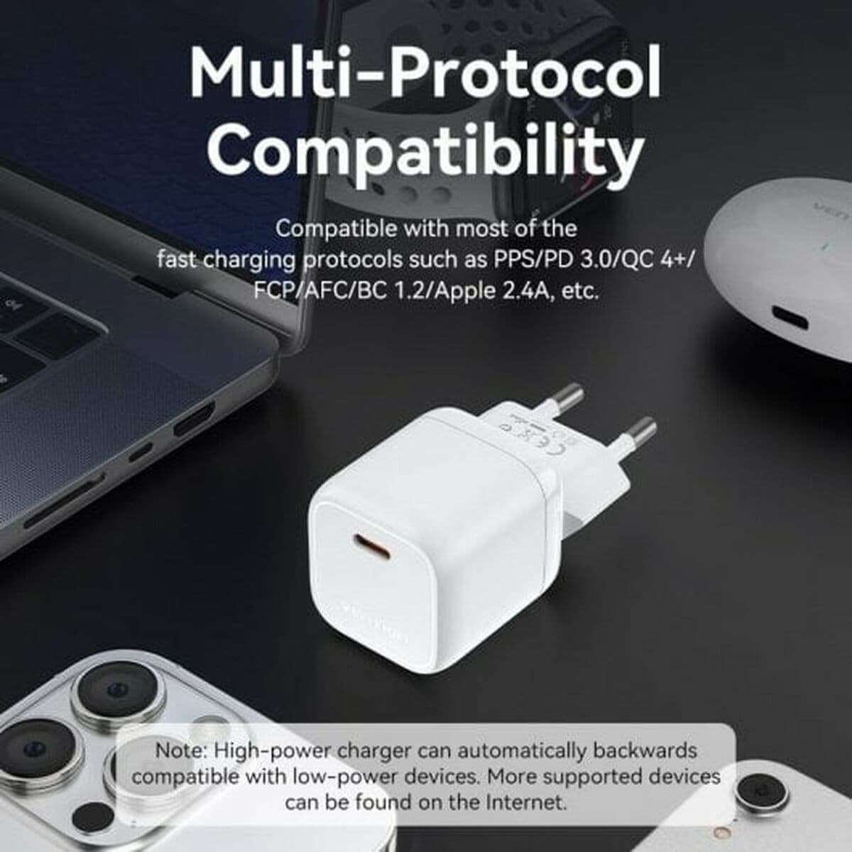 Wandladegerät Vention FAKW0-EU 30 W USB-C Gelb - Thumbnail 7