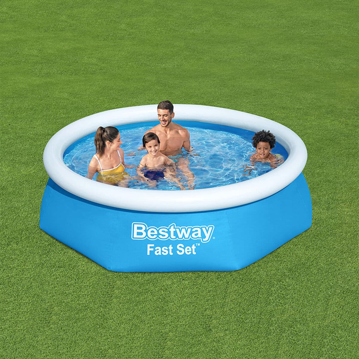 Bestway Aufblasbarer Pool Erwachsene Ring mit Filter 244x61 cm Garten 57450 - Thumbnail 5