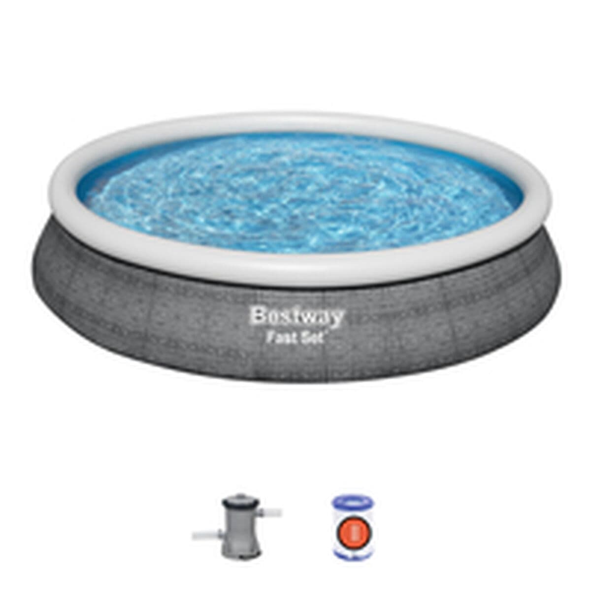Bestway Aufblasbarer Pool für Erwachsene Ratan Ring mit Filter 475x84 cm Garten 57313 - Thumbnail 8