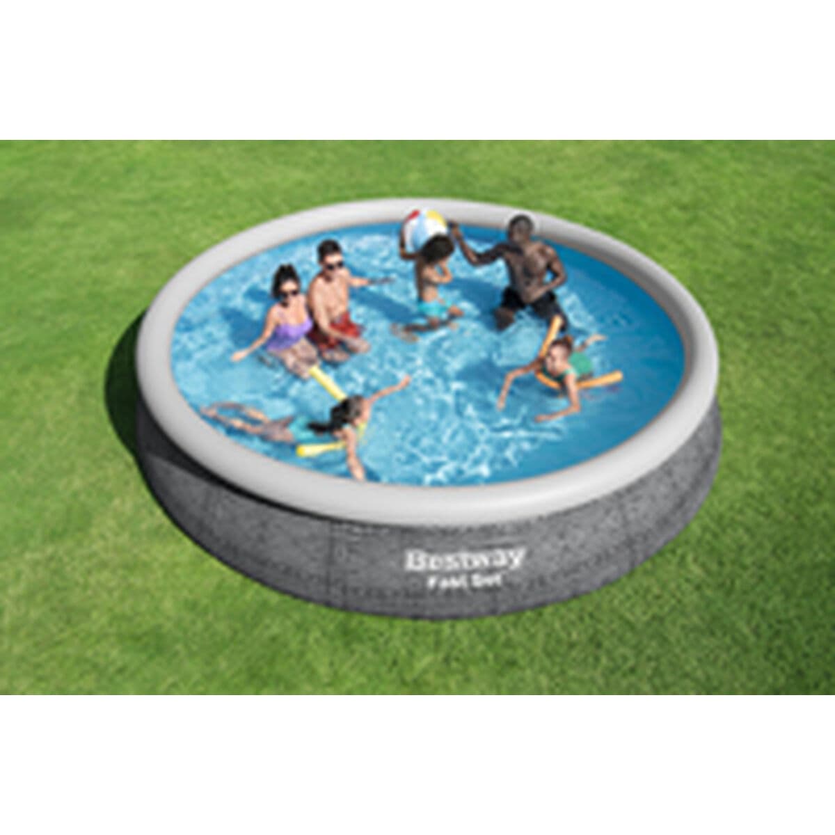 Bestway Aufblasbarer Pool für Erwachsene Ratan Ring mit Filter 475x84 cm Garten 57313 - Thumbnail 3