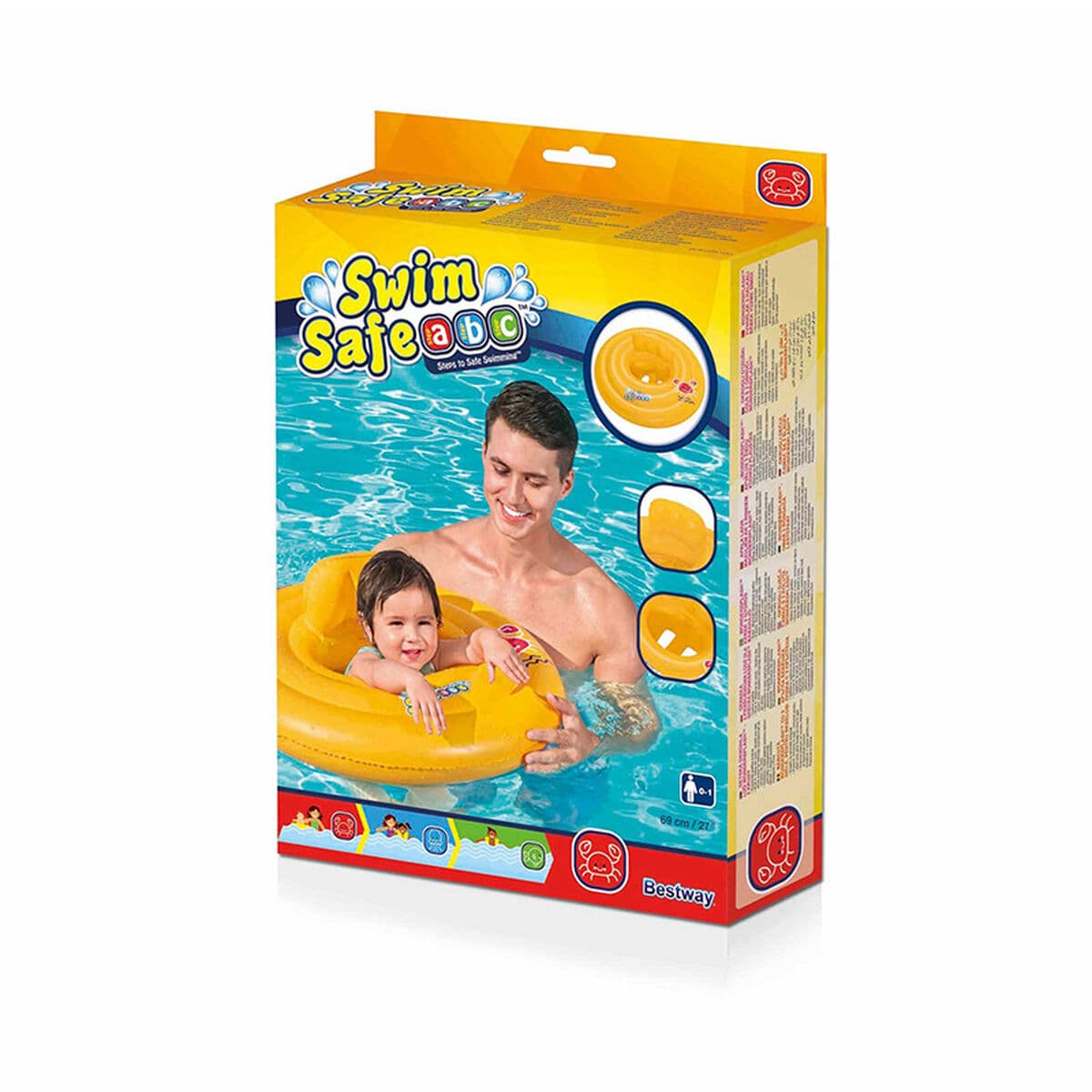 Bestway Aufblasbarer Schwimmer 3 Ringe Sitz Baby 76x76 cm 1 bis 2 Jahre Garten, Pool, Strand 32050 - Thumbnail 2