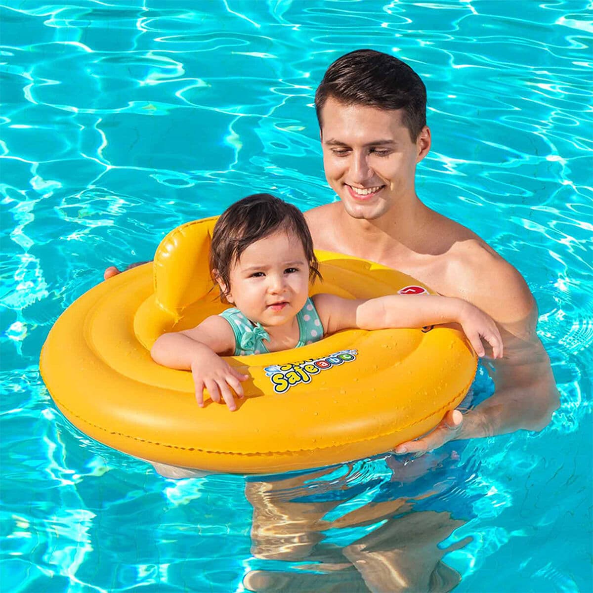 Bestway Aufblasbarer Schwimmer 3 Ringe Sitz Baby 76x76 cm 1 bis 2 Jahre Garten, Pool, Strand 32050 - Thumbnail 3