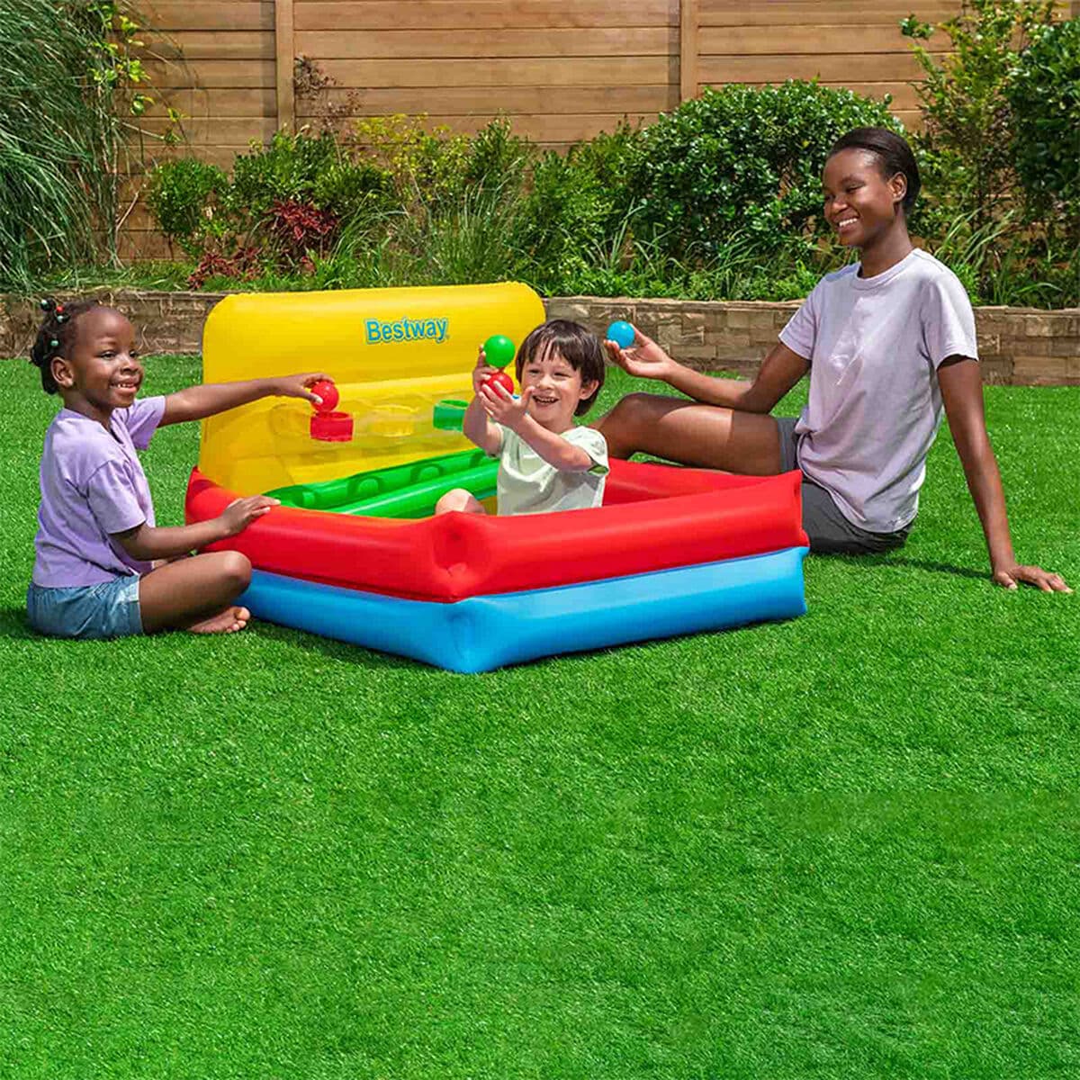 Bestway Kinderpool Aufblasbar Spiel mit Bällen 104x94x61 cm +2 Jahre Garten 52546 - Thumbnail 3