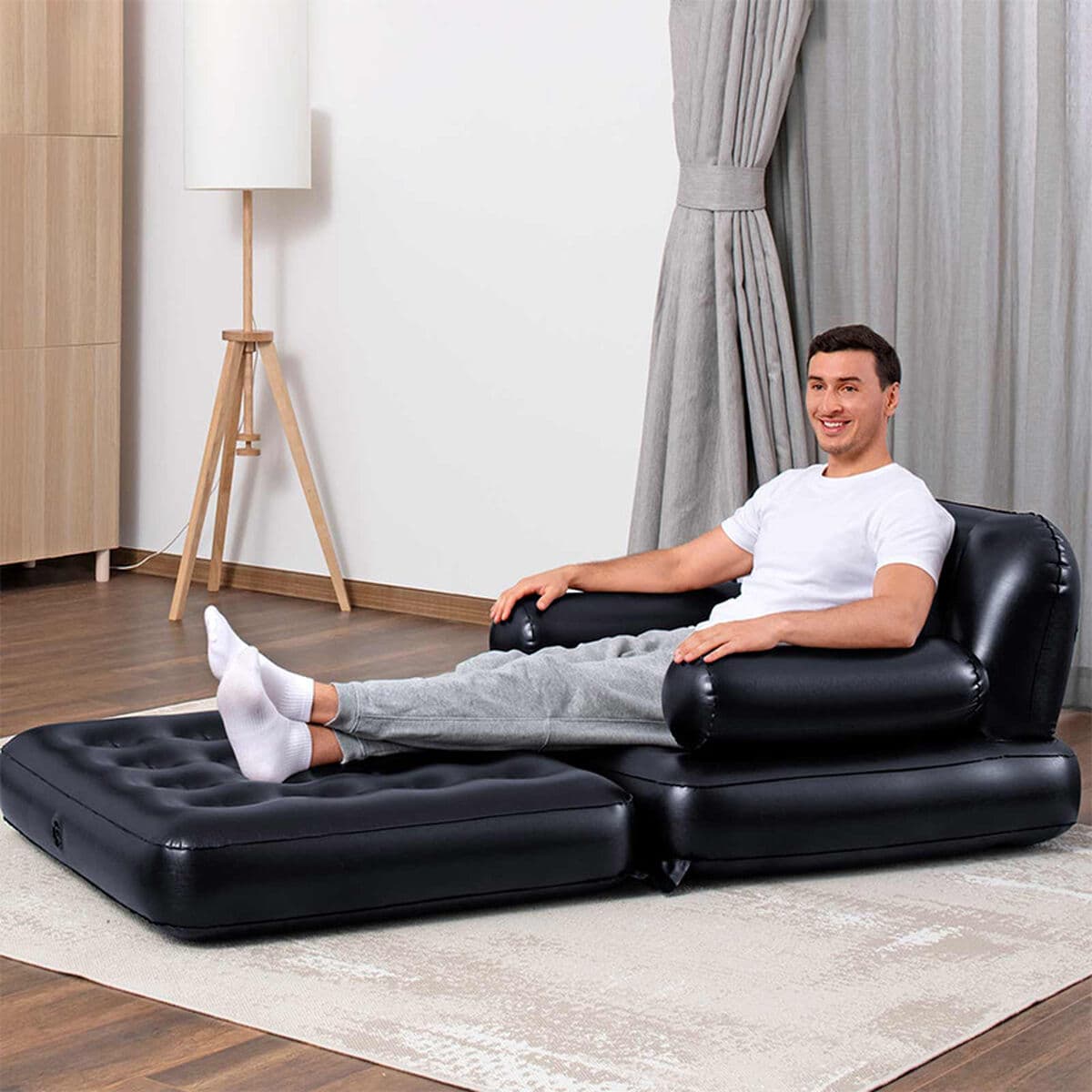 Bestway Aufblasbarer Sessel 4 Positionen Schwarz 191x38x25 cm Innenraum 75114 - Thumbnail 3