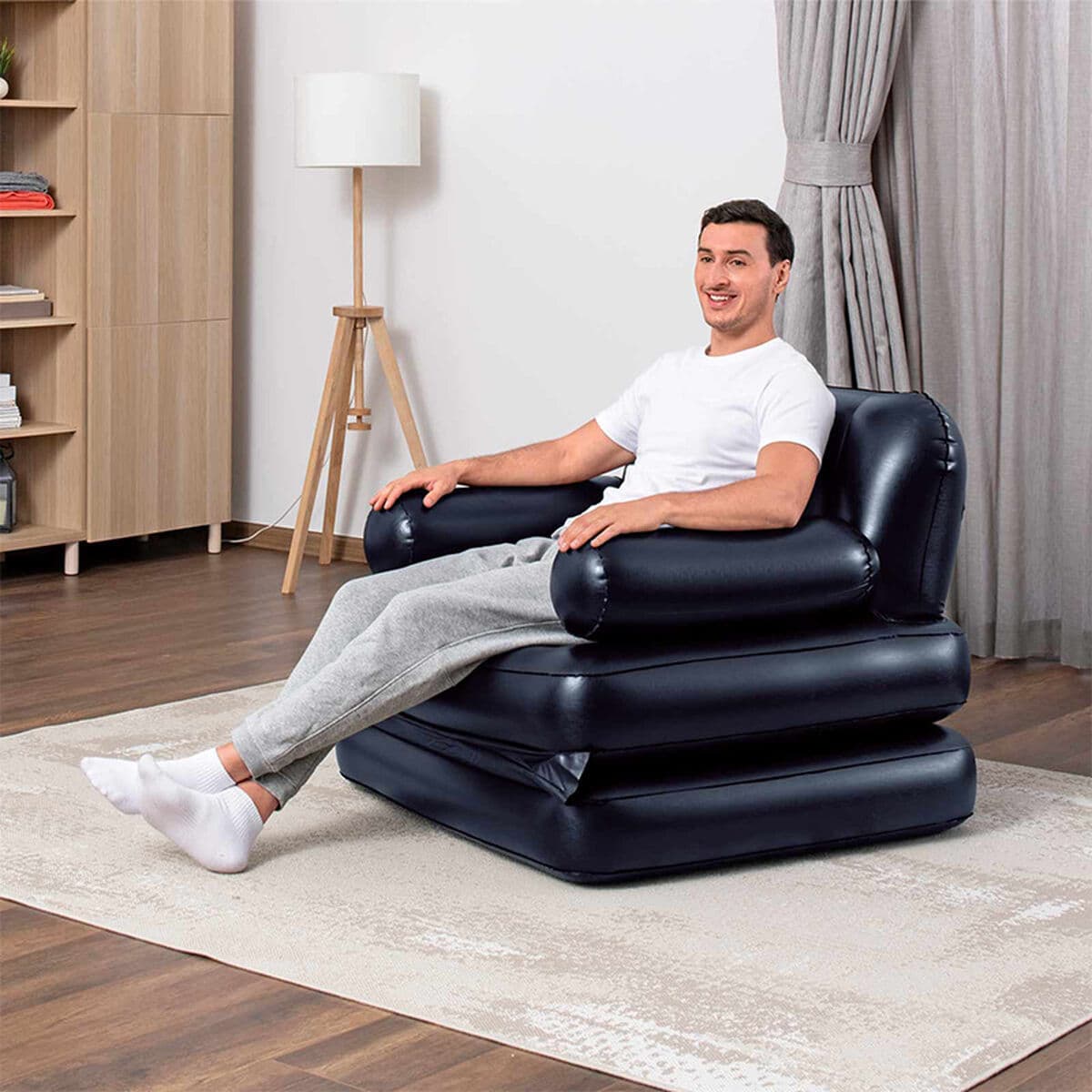 Bestway Aufblasbarer Sessel 4 Positionen Schwarz 191x38x25 cm Innenraum 75114 - Thumbnail 4