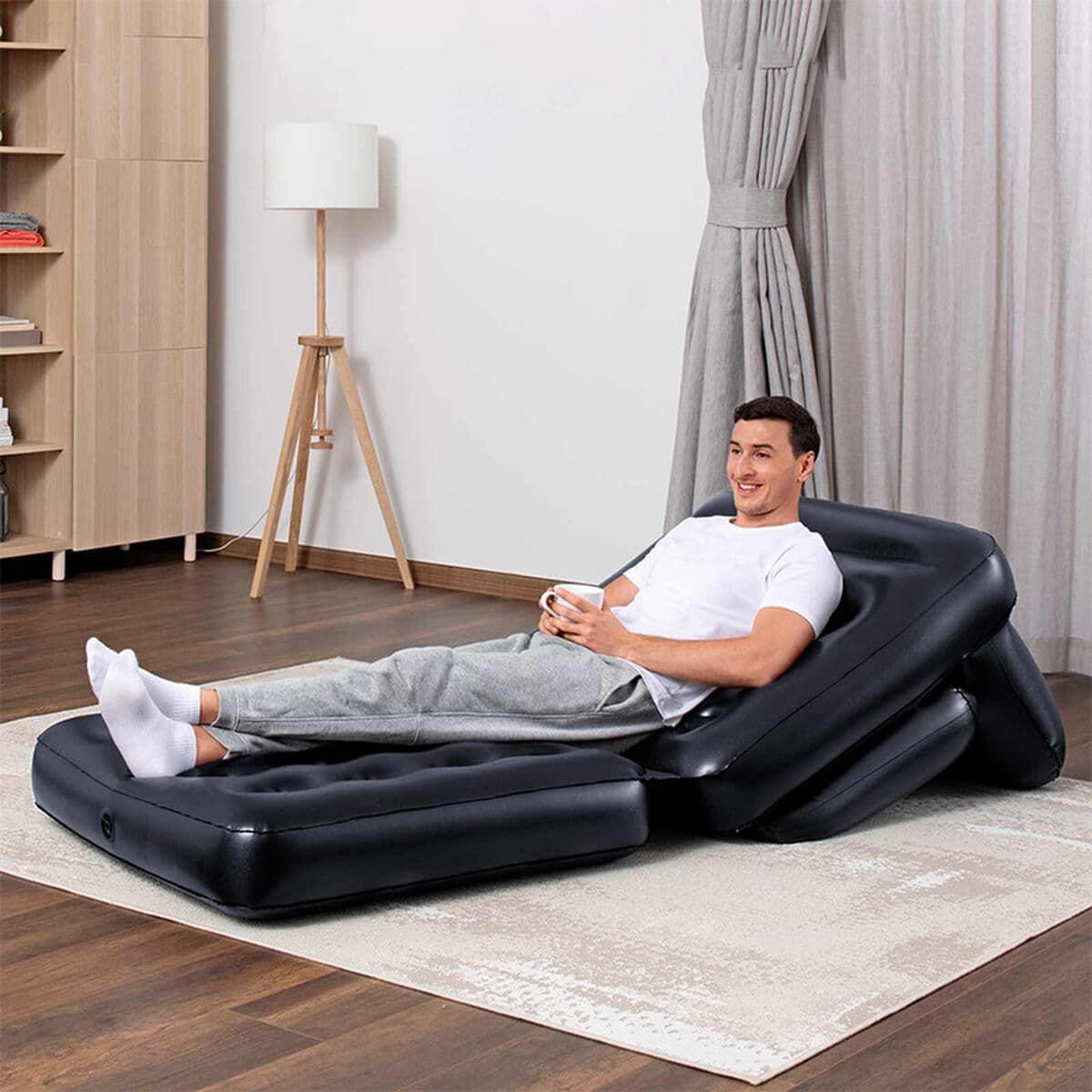 Bestway Aufblasbarer Sessel 4 Positionen Schwarz 191x38x25 cm Innenraum 75114 - Thumbnail 5