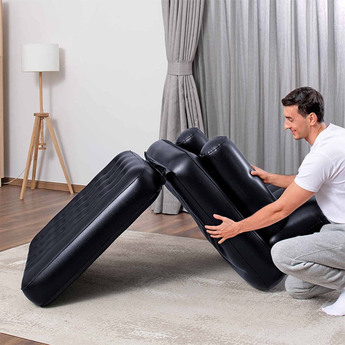 Bestway Aufblasbarer Sessel 4 Positionen Schwarz 191x38x25 cm Innenraum 75114 - Thumbnail 6