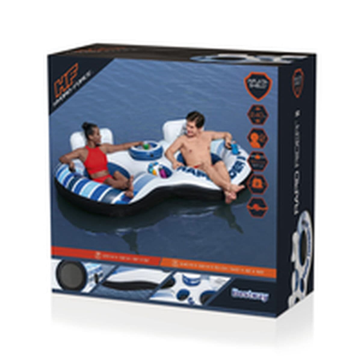 Bestway Doppel-Aufblasrad mit Griffen Rapid Rider 251x132 cm Strand und Pool 43113 - Thumbnail 8