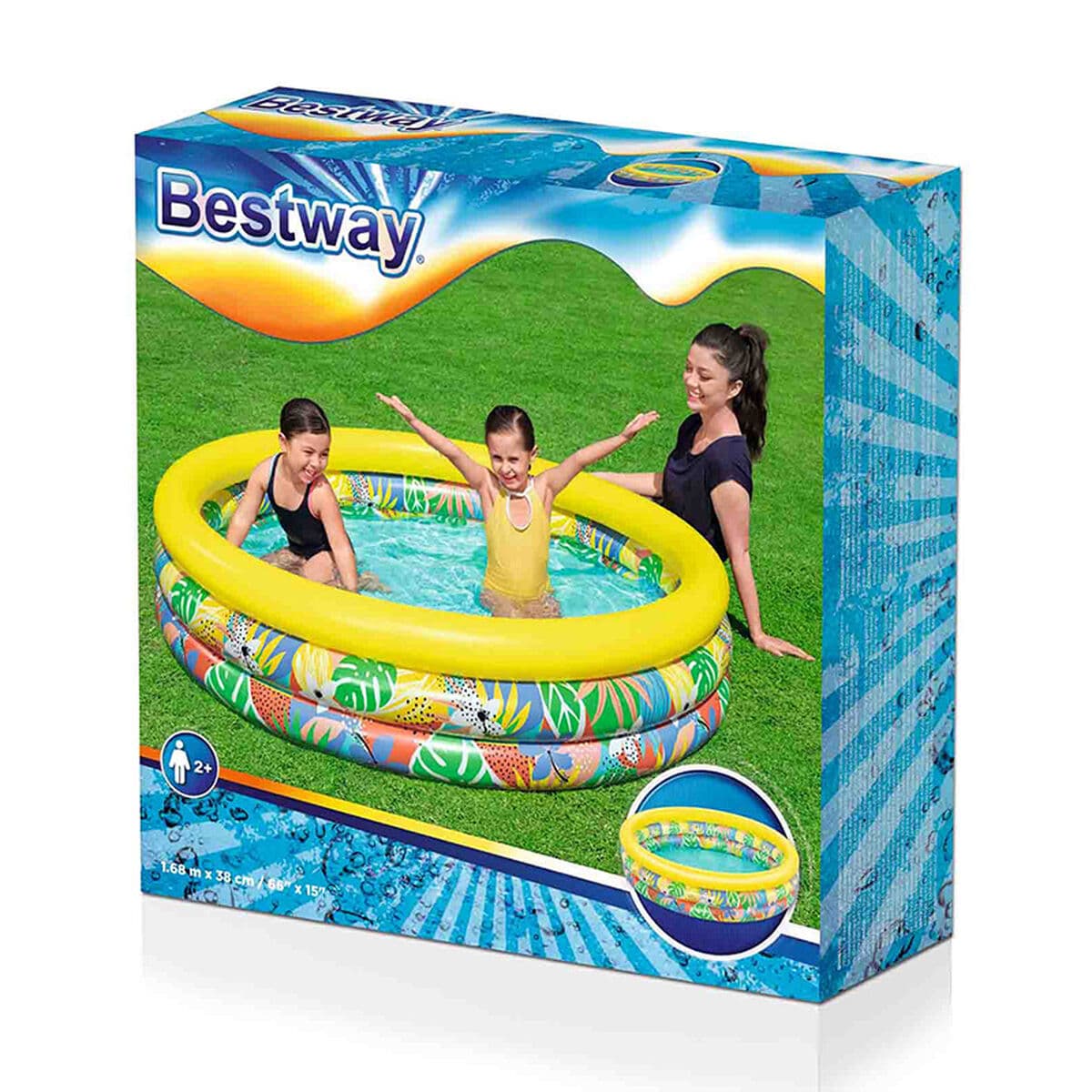 Aufblasbares Planschbecken für Kinder Bestway 168 x 38 cm - Thumbnail 2