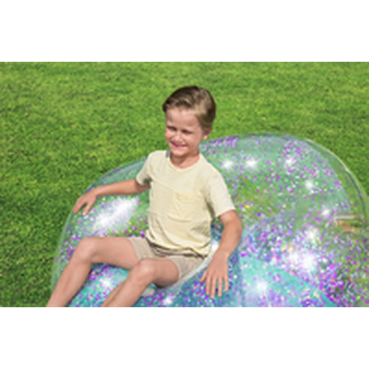 Bestway Riesiger Aufblasbarer Sessel Glitzer 114x112x66 cm +6 Jahre Innen- und Garten 75115 - Thumbnail 6