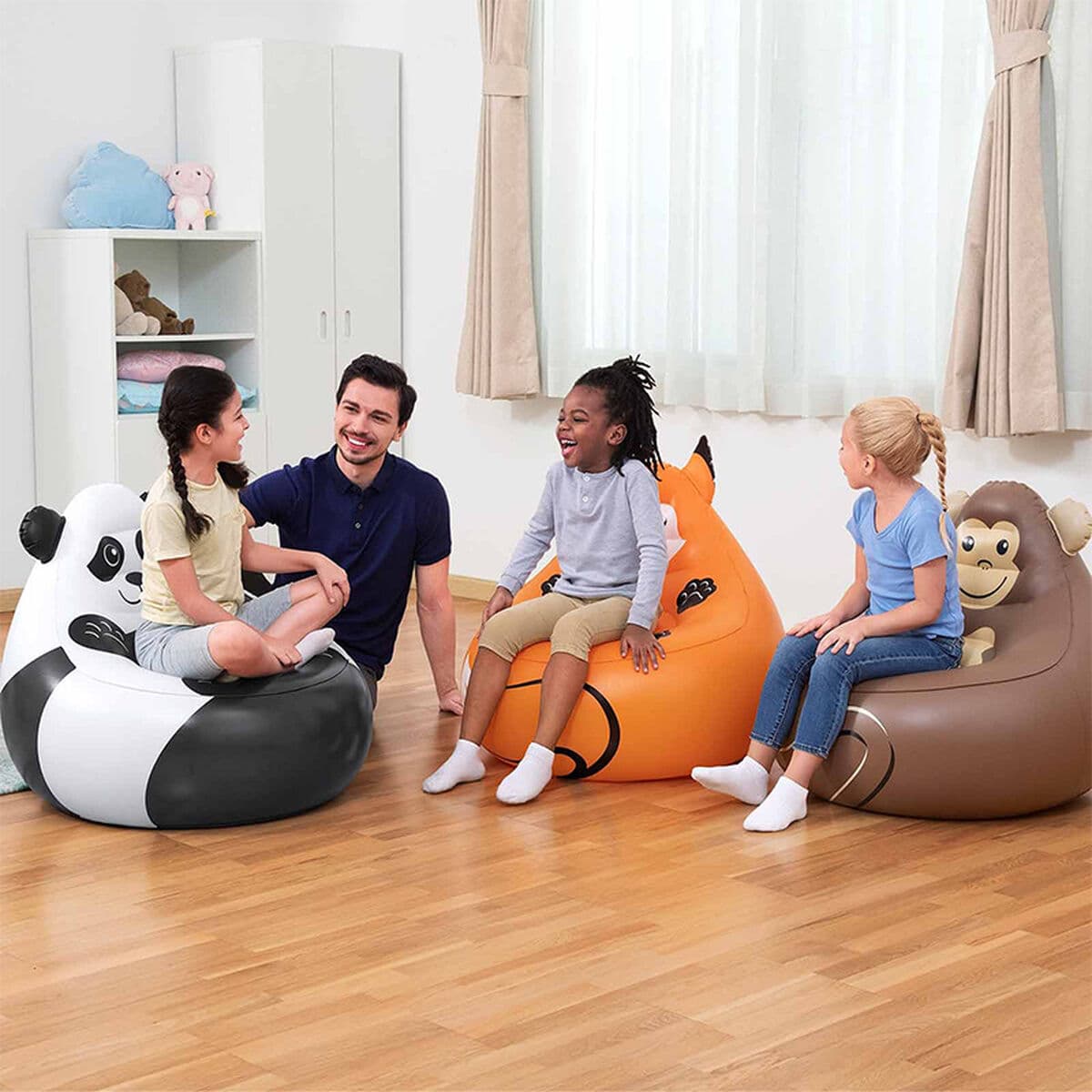 Bestway Aufblasbarer Riesensessel Tiere 72x72x64 cm +3 Jahre Innen- und Garten 75116 - Thumbnail 3