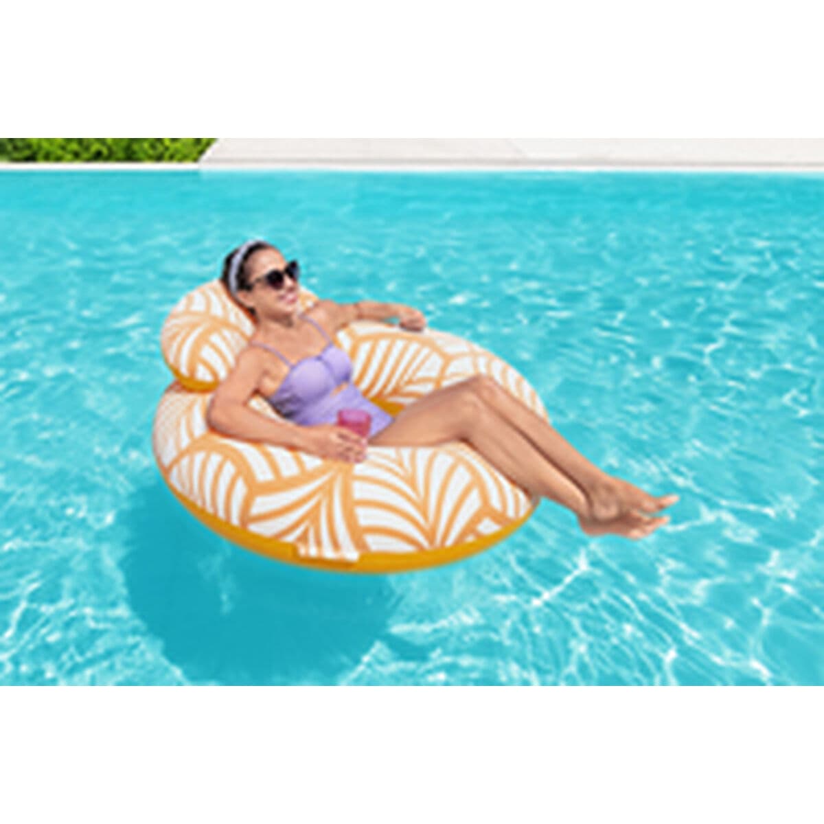Bestway Komfort Deluxe Aufblasbarer Sessel mit Rückenlehne und Griffen 118x117 cm Strand und Pool 43643 - Thumbnail 8