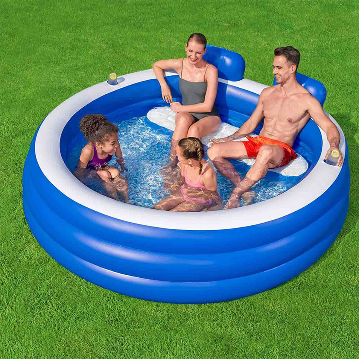Bestway Aufblasbare Familienpool 231x219x79 +6 Jahre Garten 54422 - Thumbnail 3