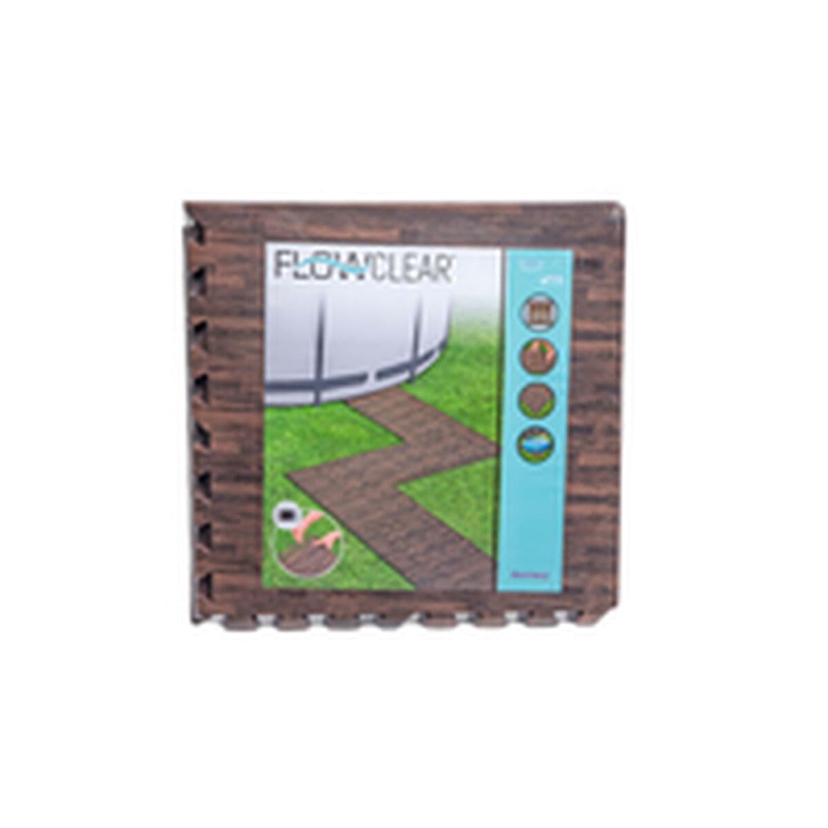 Bestway Suelo Pool-Schaum Holzstil Retractil 12 Stücke 50x50 cm Garten 58712 - Thumbnail 7