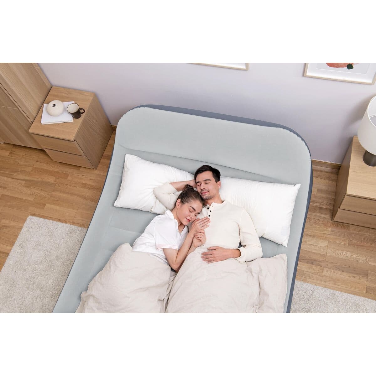 Bestway Doppelbett mit Motor Kopfteil 226x152x84 cm Aufblasbar Camping 67923 - Thumbnail 5