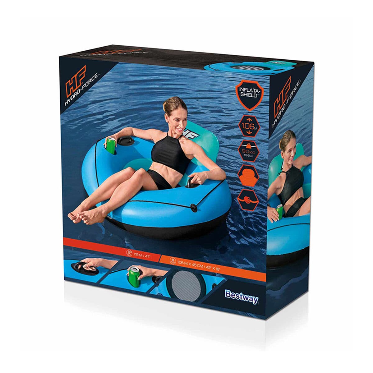 Bestway Aufblasbares Rad mit Griffen Hidro-Force D119 cm Strand und Pool 43108 - Thumbnail 2