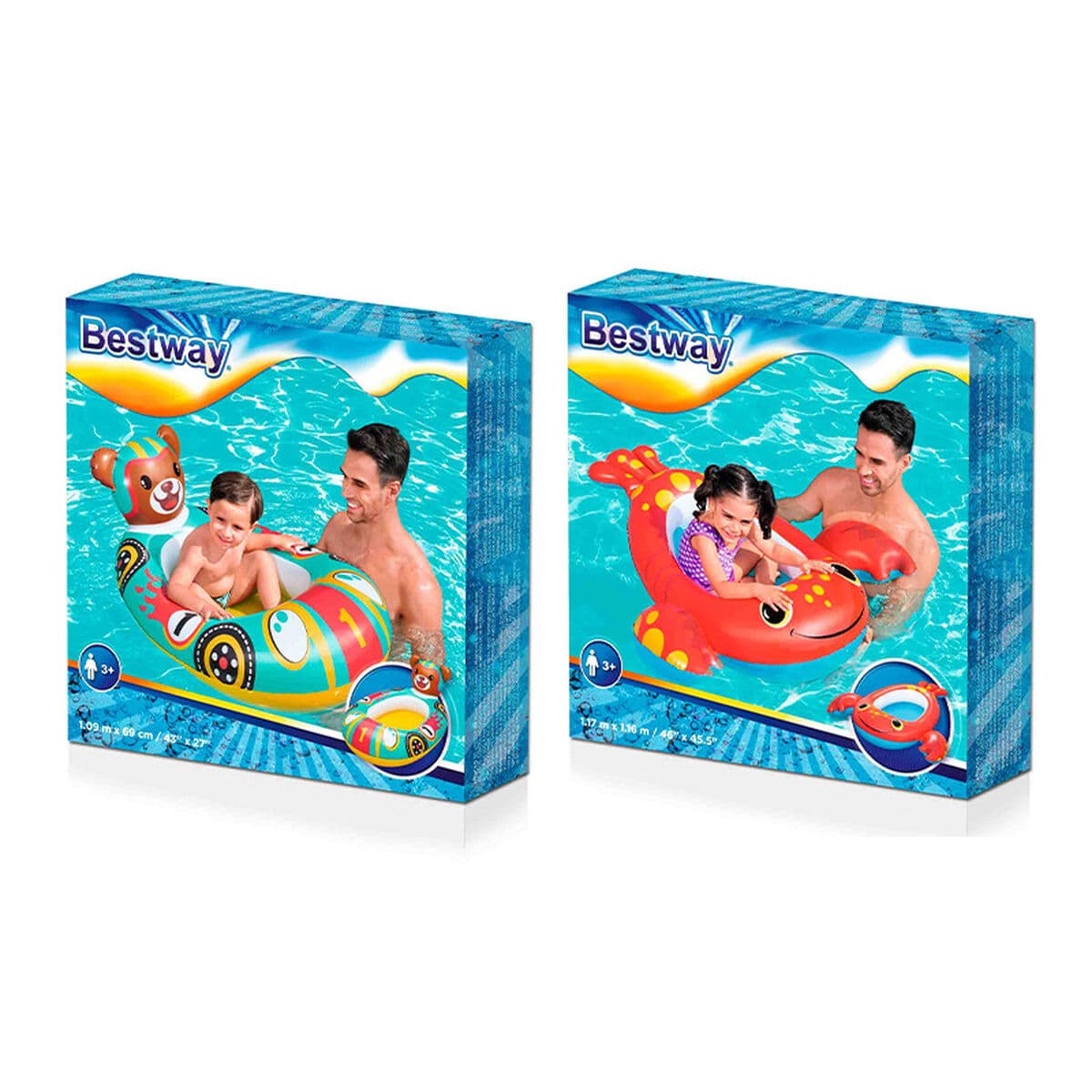 Bestway Aufblasbares Kinderboot Fuchs 94x66 cm +3 Jahre Strand und Pool 34168 - Thumbnail 2