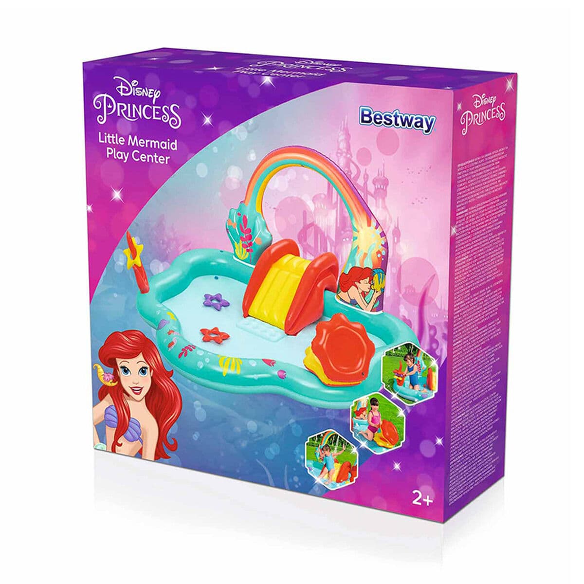 Bestway Aufblasbares Schwimmbad Spielplatz Disney Meerjungfrau 221x193x117cm +2 Jahre Garten 91097 - Thumbnail 2