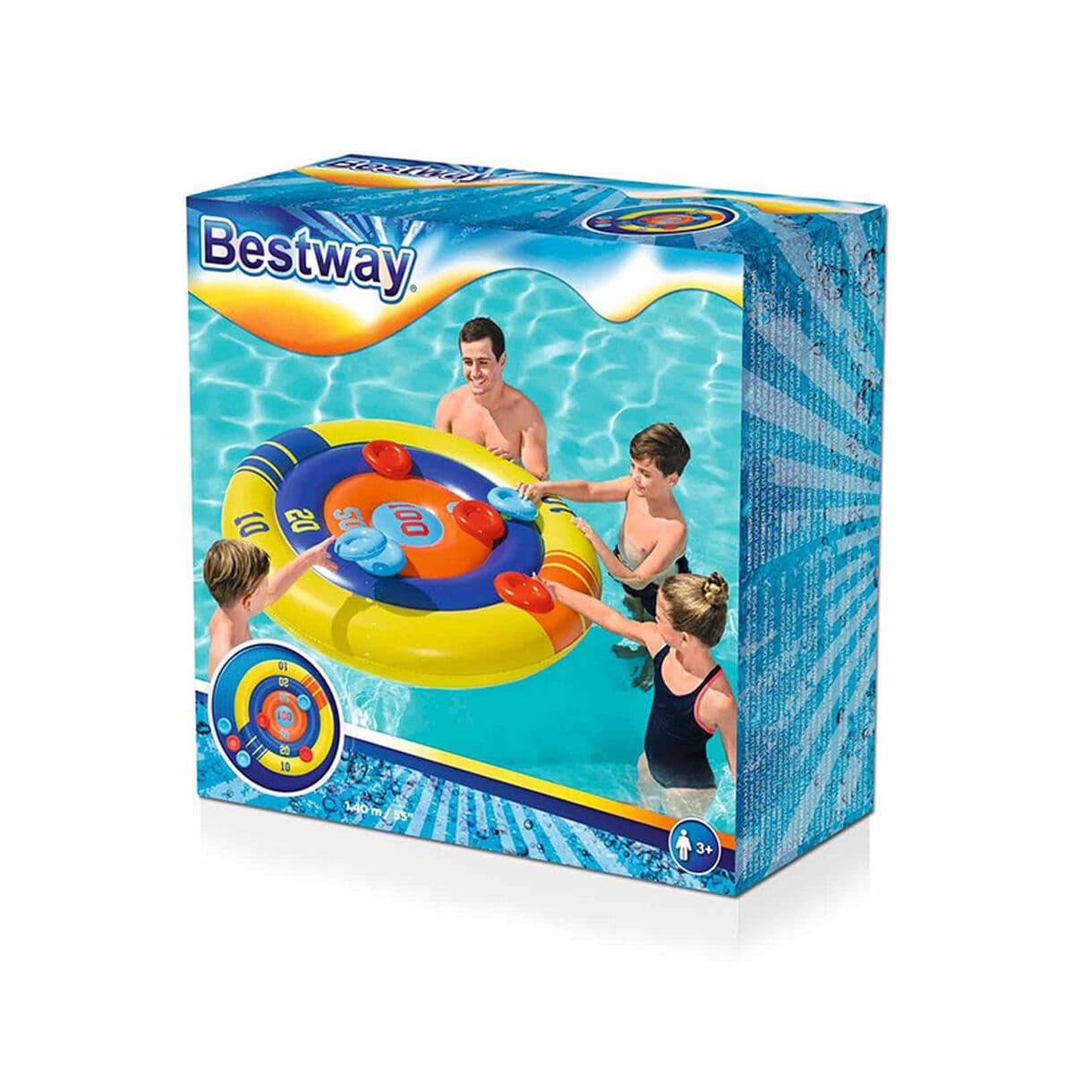 Bestway Spiel Aufblasbares Diskus-Wurfschwimmset D140 cm +3 Jahre Pool 52566 - Thumbnail 2