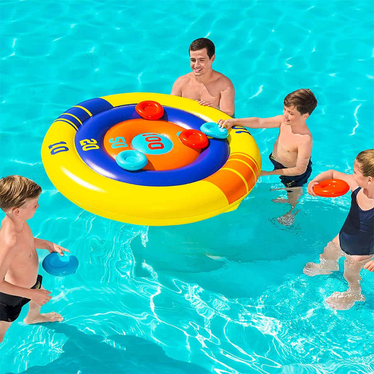 Bestway Spiel Aufblasbares Diskus-Wurfschwimmset D140 cm +3 Jahre Pool 52566 - Thumbnail 3