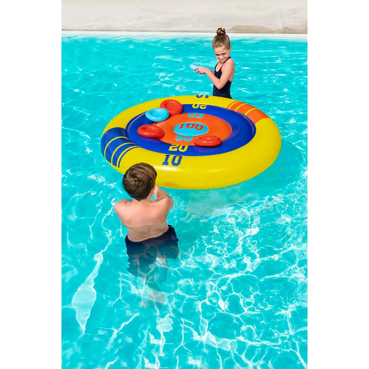 Bestway Spiel Aufblasbares Diskus-Wurfschwimmset D140 cm +3 Jahre Pool 52566 - Thumbnail 6
