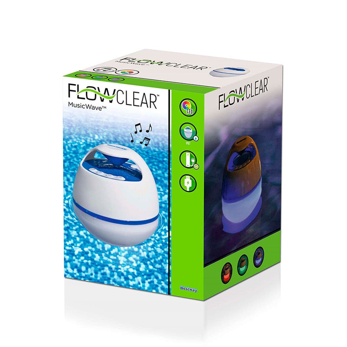 Bestway Bluetooth Lautsprecher LED Licht Schwimmend Pool und Garten 58700 - Thumbnail 2