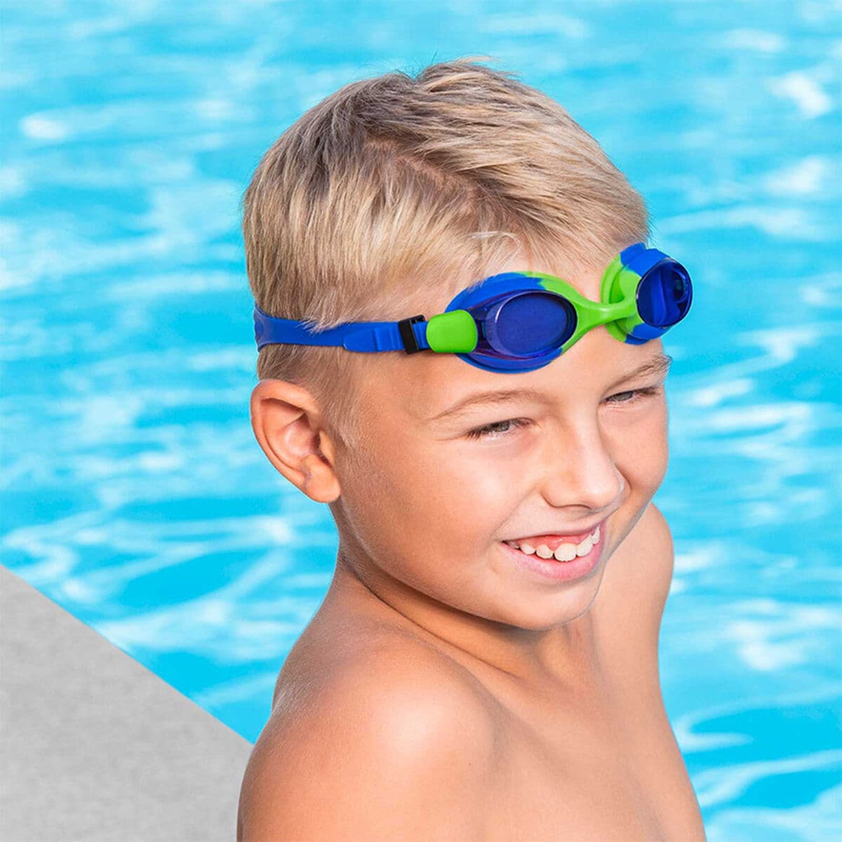 Bestway Silikon-Schwimmbrille Erwachsene, Anti-Fog, verschiedene Farben +14 Jahre Strand und Pool 21051 - Thumbnail 7
