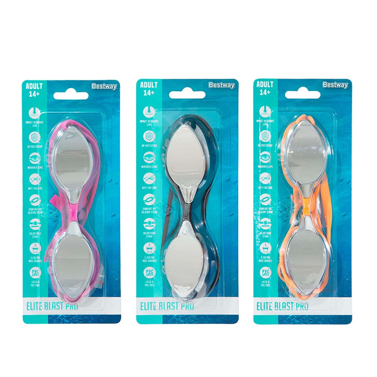 Bestway Kinder-Schwimmbrille Silikonband Farbmix +3 Jahre Strand und Pool 21062 - Thumbnail 5