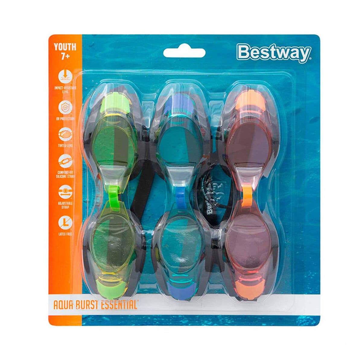 Bestway Kinder Schwimmbrille Silikonband Sortierte Farbe +3 Jahre Strand und Pool 21080 - Thumbnail 5
