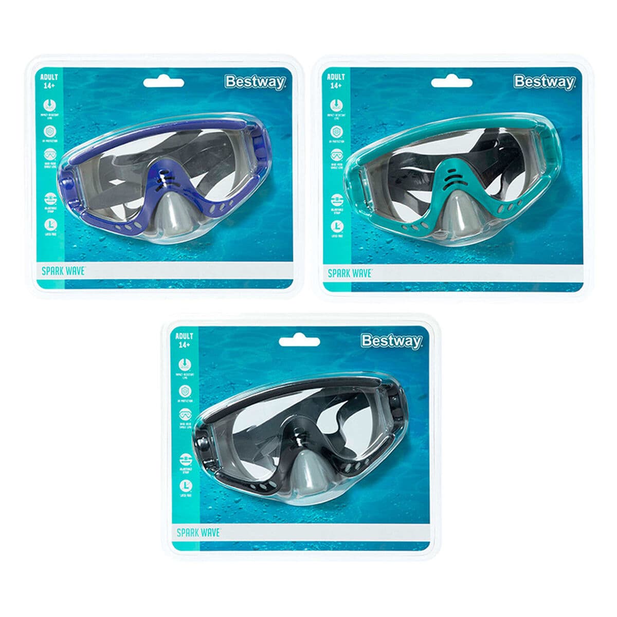 Bestway Junior Tauchmaske Anatomischer Riemen Farbmischung +7 Jahre Strand und Pool 22039 - Thumbnail 5